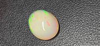 Top view of oval Ethiopian opal showing play-of-color