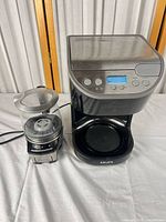Coffee maker and frother side by side