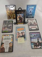 Front view of all eight DVD cases