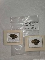 Both Lady's of Harley HOG pins on display cards inside plastic bag