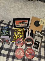 Group shot of all items on bed