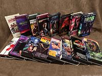 All 16 VHS tapes front view