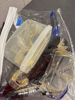 Mask, snorkel and pouch inside clear bag