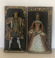 Front view of both Tudor monarch plaques