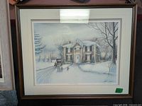 Full view of framed print showing artwork, mat and frame