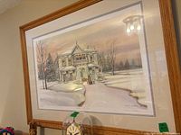 Front view of framed limited edition print showing artwork, frame and mat