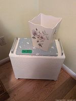 storage chest and wastebasket top view