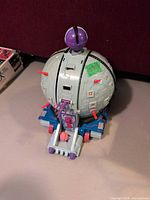 Overall view of Technodrome playset showing exterior, base, and accessories