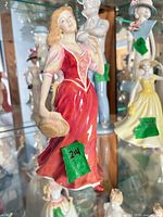 Front view of Royal Doulton Strolling figurine on display shelf