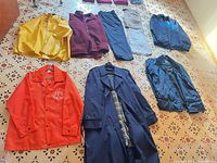 All seven garments laid out for overview