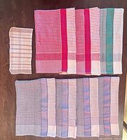 All towels and cloths laid out showing patterns and sizes