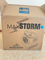 Sealed MaxStorm Solaire shipping box showing product illustration and branding