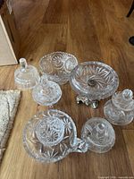 Group view of all seven cut crystal pieces