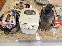Group shot of all appliances and utensils on countertop