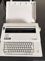 Full view of Smith Corona XL 2000 electric typewriter with lid open
