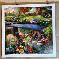 Front view of the entire square canvas print showing artwork and unmounted edges