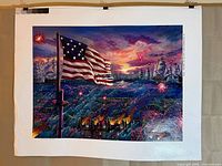 Full view of rolled canvas print clipped at top showing entire artwork with white border