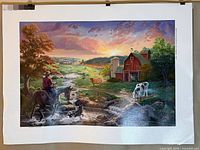 Full view of unstretched canvas print with border