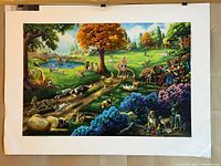 Full view of unstretched canvas print with white border clipped at top edge