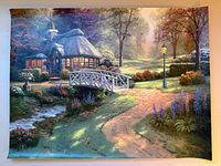Full view of Friendship Cottage canvas print showing entire scene