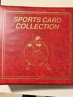 Front cover of red binder marked Sports Card Collection