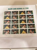 Full USPS MLB All-Stars stamp sheet showing twenty stamps