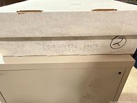 Closed white card storage box labeled 1991-1992 Hoops I Extras Sorted