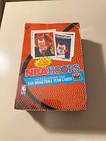 Top view of sealed NBA Hoops 1991-92 wax box