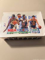 Top view of factory sealed 1992-93 NBA Hoops Series 1 wax box