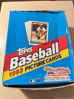 Top view of 1992 Topps Baseball display box lid