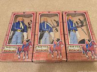 Three sealed Frontier Heroes 12-inch cavalry figures in boxes