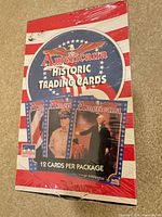 Front of sealed Starline Americana Historic Trading Cards box