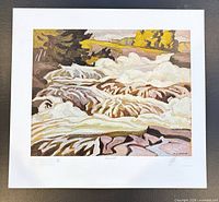 Full view of unframed Buck Slide lithograph with white margin