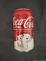 Front view showing Coca-Cola logo and polar bear artwork