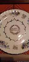 Happy Anniversary plate with floral design