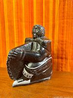 Front angled view of soapstone carving