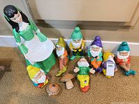 All ten ceramic statues arranged together