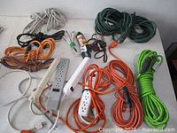 Group view of extension cords and power strips