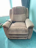 Front view of beige La-Z-Boy power recliner