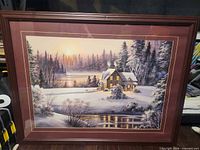 Full view of framed print showing artwork, mat and frame