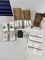 All five sensor items with boxes, manuals and accessories displayed