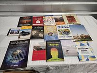 Overall view of all books laid out on table