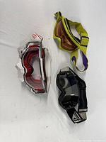 All three pairs of goggles displayed