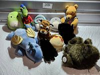 Group shot of all plush toys