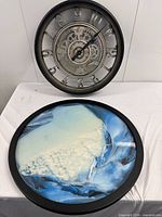 Both items together: clock and sand art