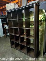 Full view of the IKEA Markor cube bookshelf showing 20 compartments and overall design