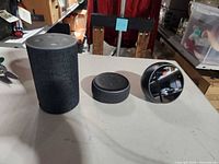 Front view of Echo 2nd gen, Echo Dot, Echo Spot