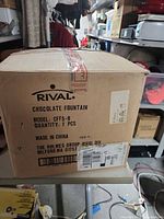 Rival shipping carton labeling chocolate fountain model CFF5-B