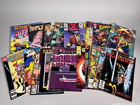 Group shot of all comic books spread out
