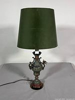 Full view lamp with shade, cord visible